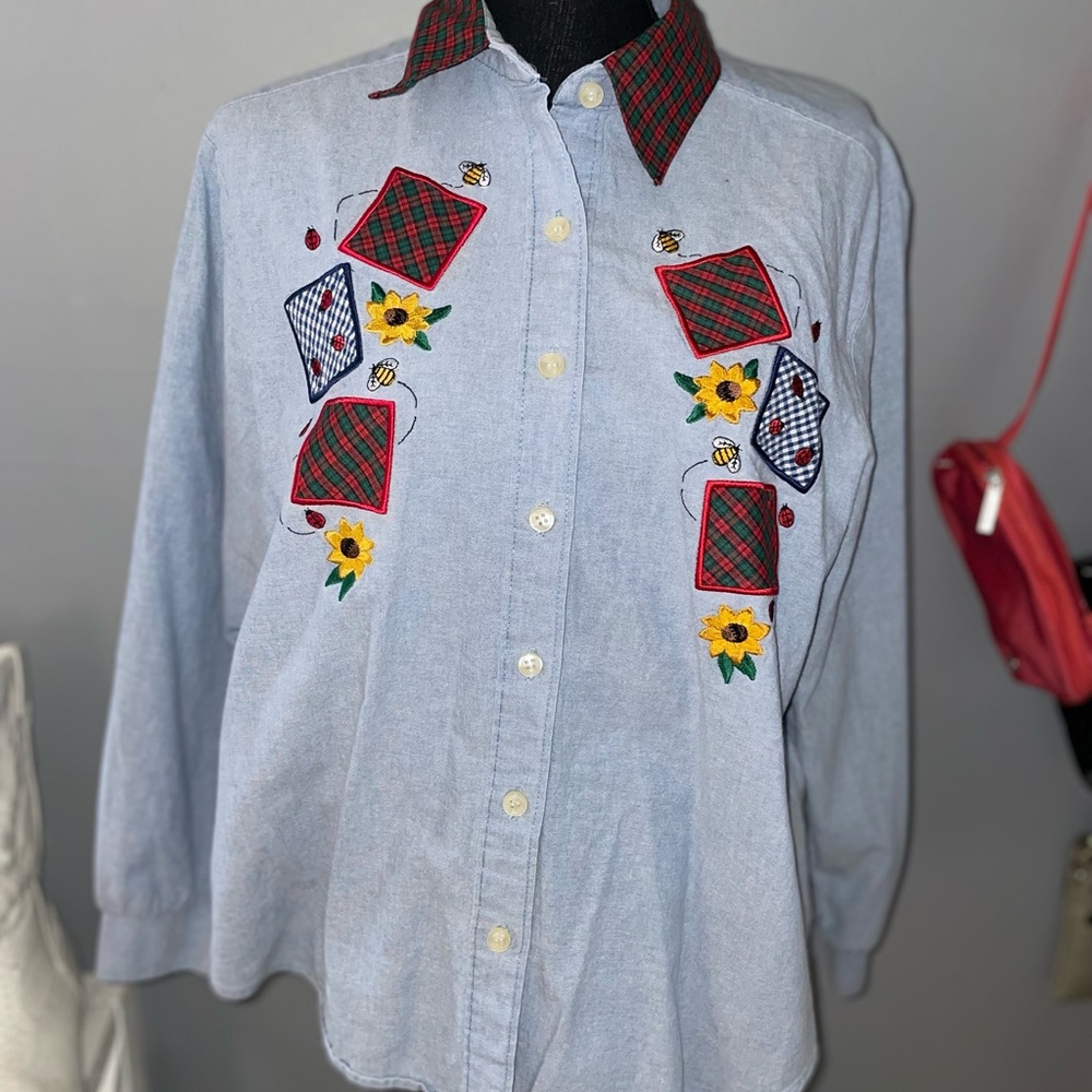 vintage jean embroidery bonworth size medium